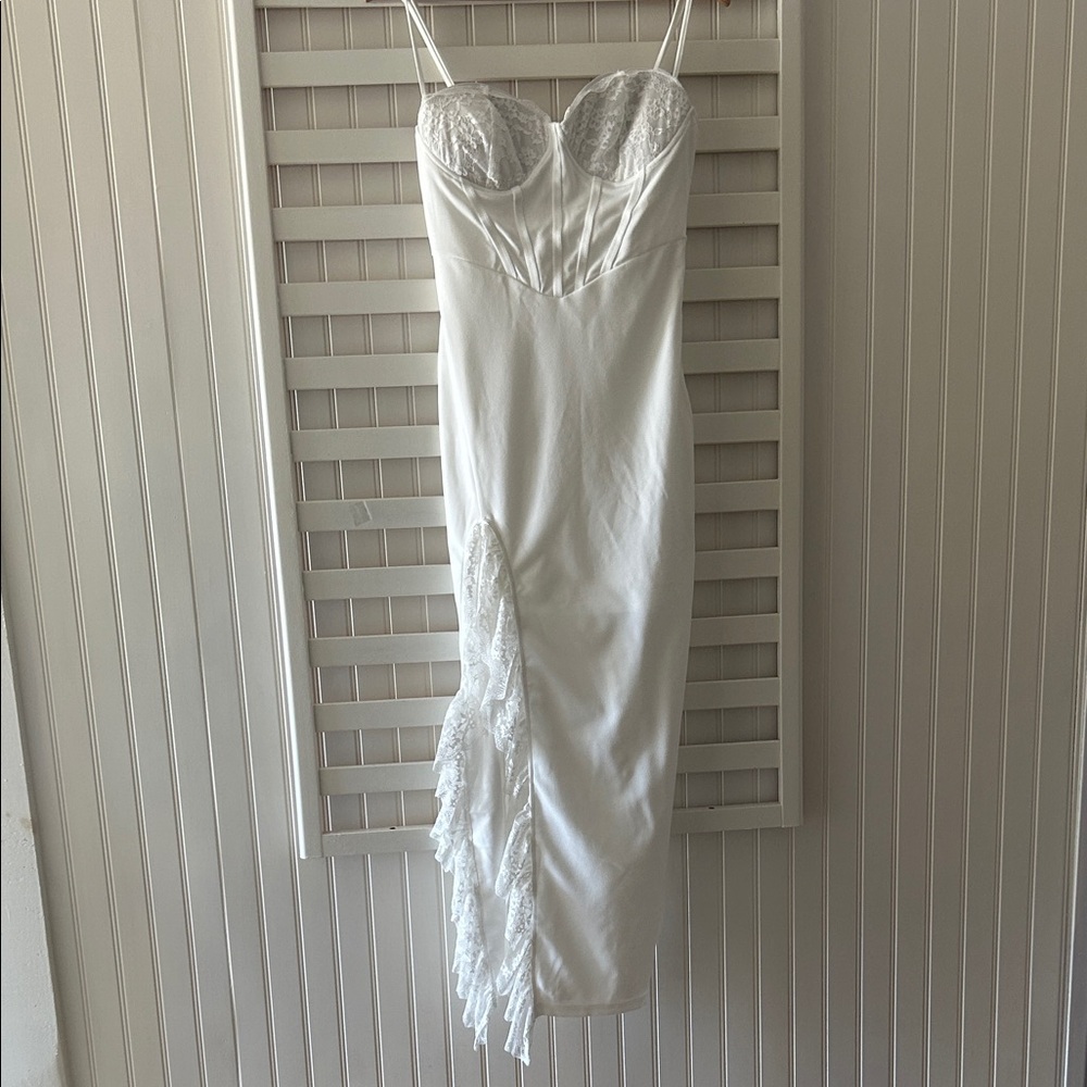 SHEIN  White Dress with lace Detail